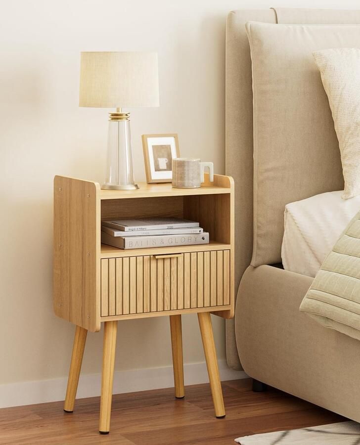 JGS Nachtkastje met Modern Boho Ontwerp voor Slaapkamer en Woonkamer in Eikenhout