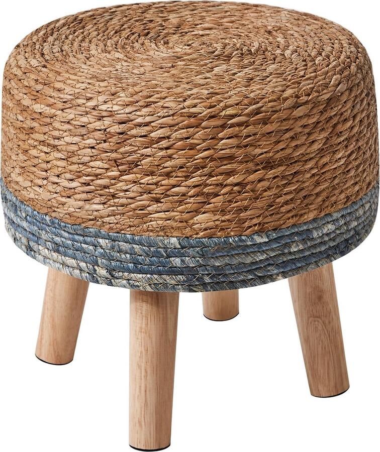 JGS Natuurlijke Zeegras Zitkruk met Robuuste Dennenpoten voor Interieurs