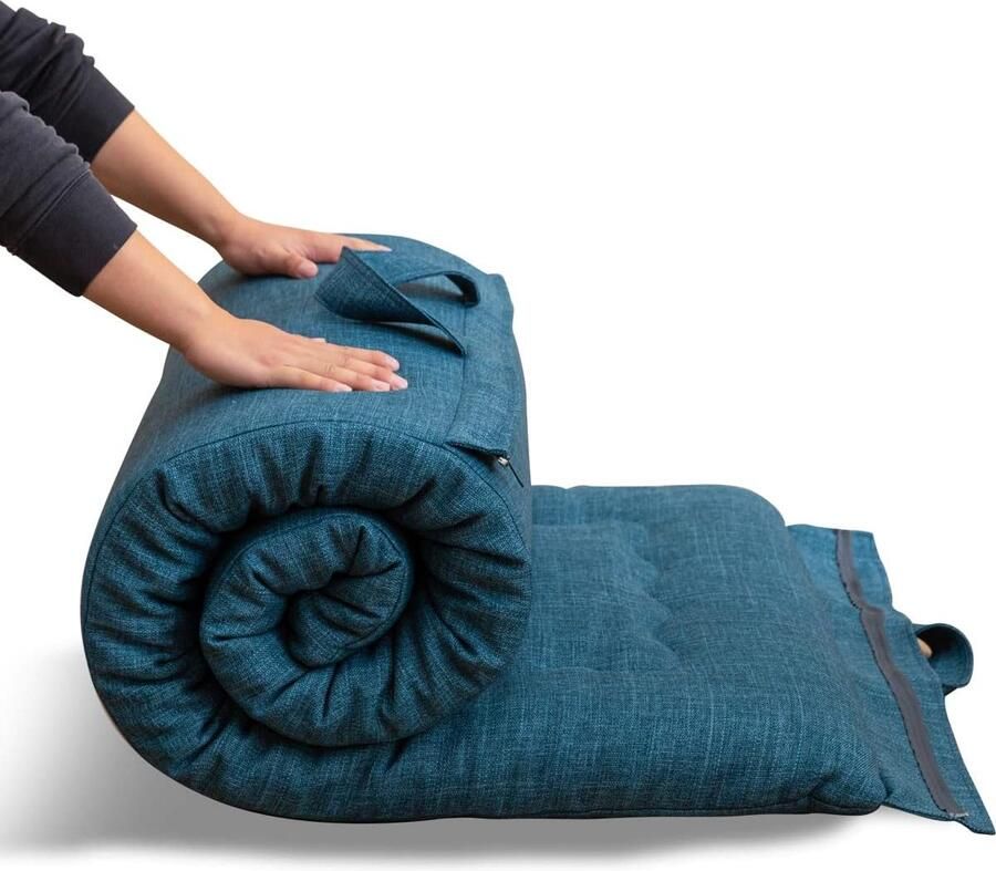 ShopHaven Opvouwbare Futon Matras Hypoallergene Stof Memory Foam Matras met Handgreep en Ritssluiting Voor Binnen en Buiten Gebruik Camping Logeerbed Auto Matras Maatnaam: 90 x 190 cm
