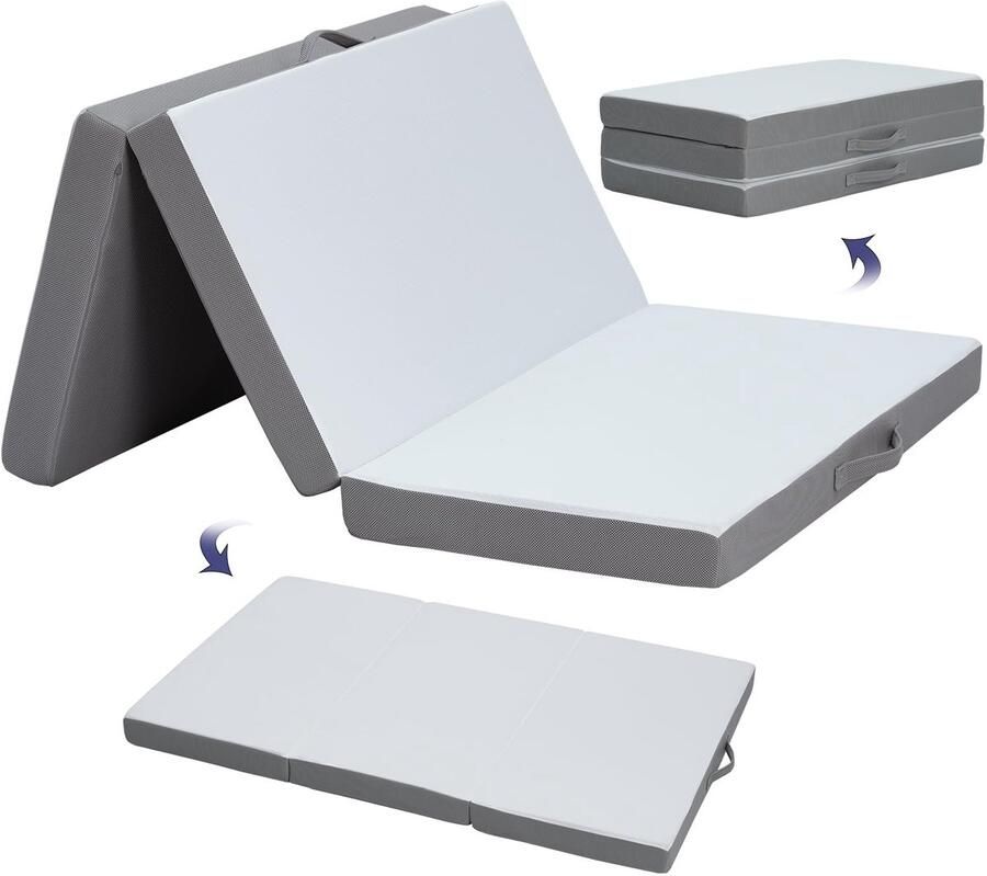 JGS Opvouwbare Drie-Delige Gastmatras met Verwijderbare en Wasbare Hoes voor Comfortabel Slapen