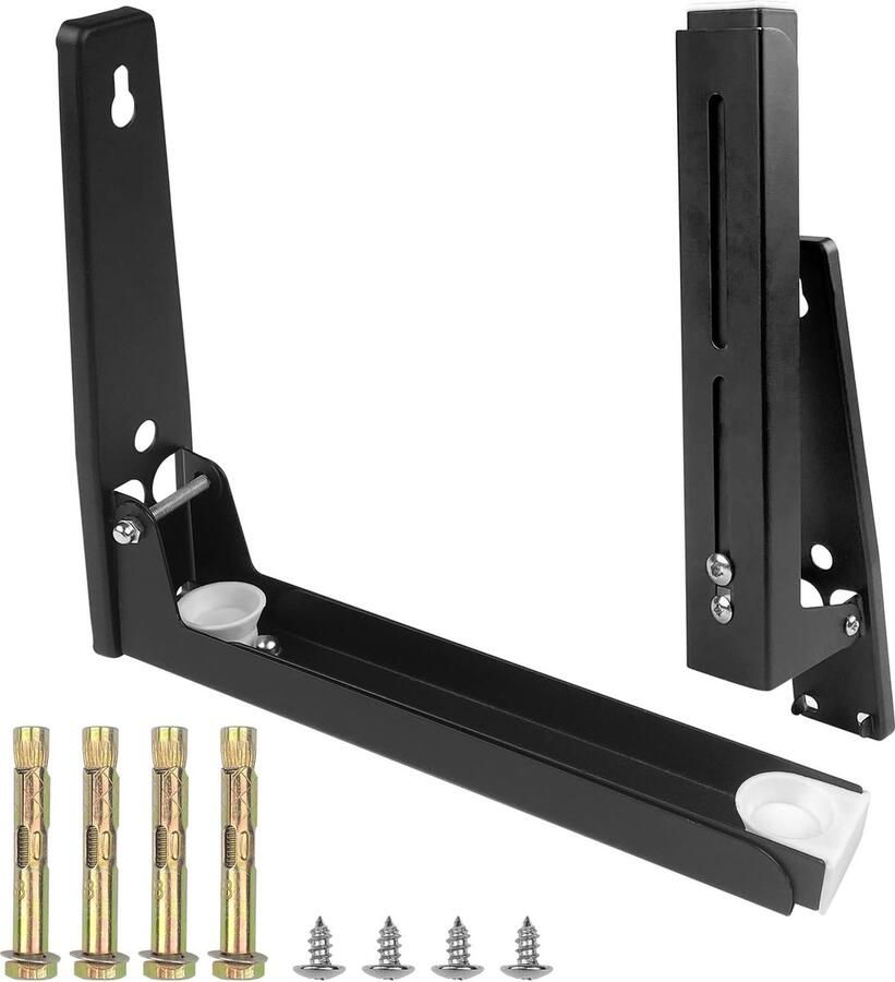 JGS Opvouwbare Wandhouder van Roestvrij Staal voor Magnetron met Verstelbare Lengte en Krachtig Draagvermogen