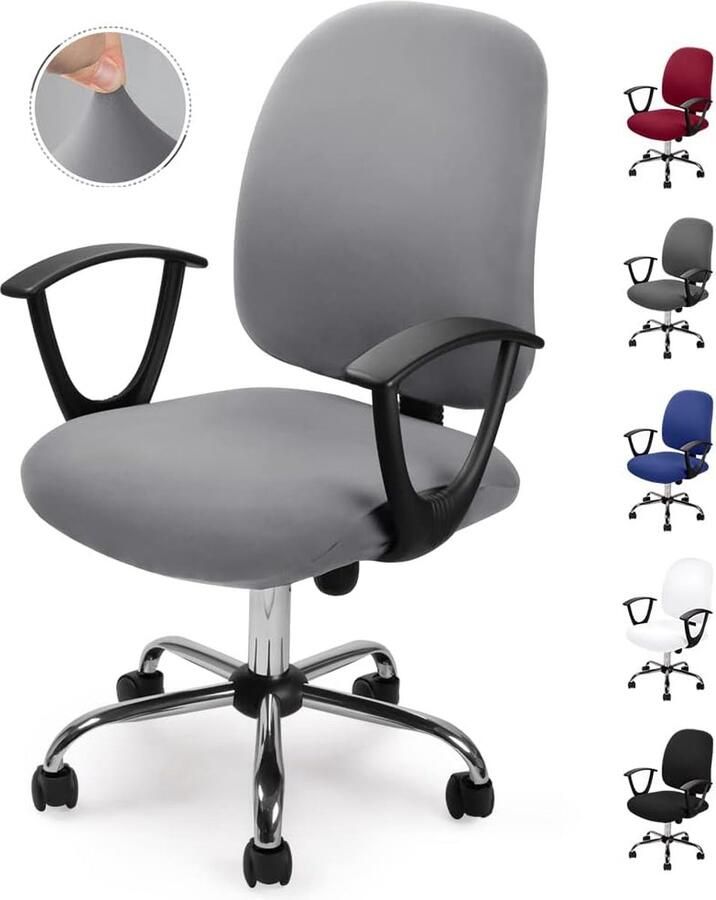 Goodivery Overtrek voor bureaustoel bureaustoelbekleding wasbare elastische stoelhoes computer-bureaustoel overtrek universele stoelhoezen set voor bureaustoel armleuningen stoel (geen stoel)