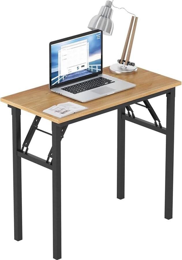 Klaptafel Bureau voor thuis en kantoor 1 stuk Teak-zwart Hout 80 x 40 cm