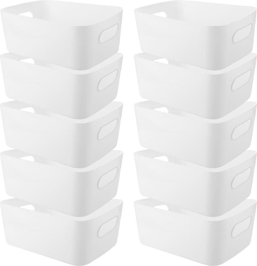 JGS Praktische set van 10 multifunctionele opbergdozen met handgrepen voor elke ruimte