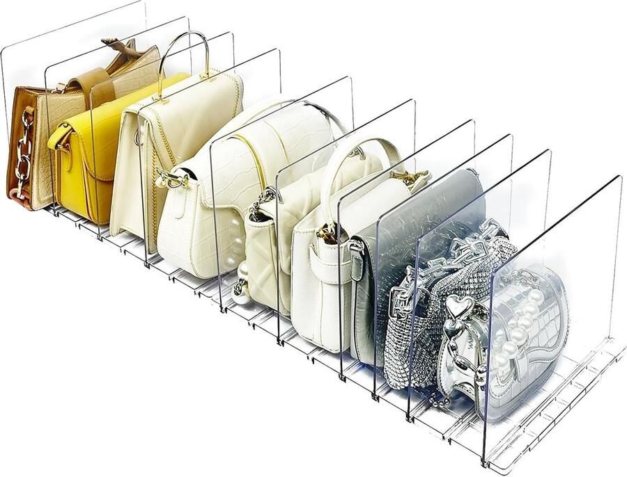 JGS Praktische Transparante Organiser voor Handtassen en Plankverdelers Set van 10