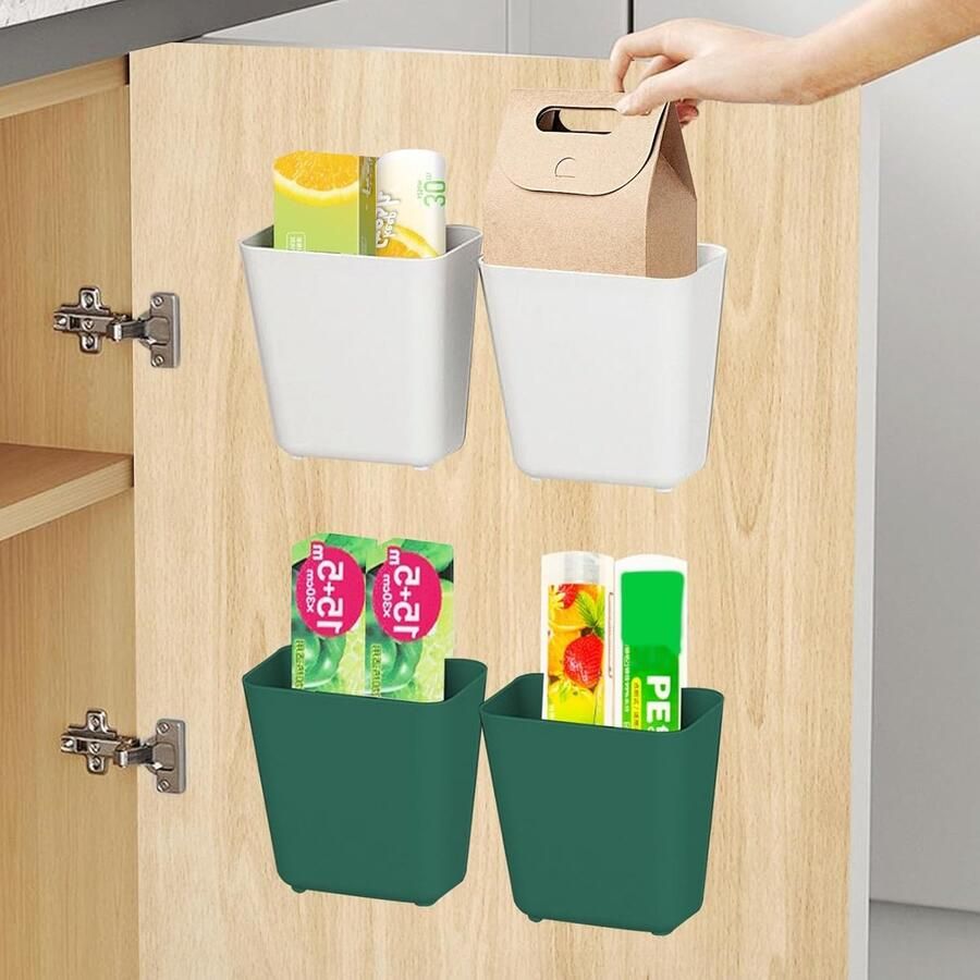 JGS Praktische Zelfklevende Wandopbergdozen voor Keuken en Badkamer Set van 4 Stuks