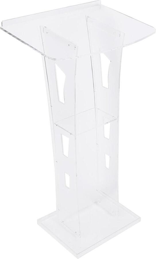 JGS Premium Acryl Podiumstandaard voor Professionele Presentaties met Opbergplank Podiums voor Kerken Conferenties Bruiloften en Meer