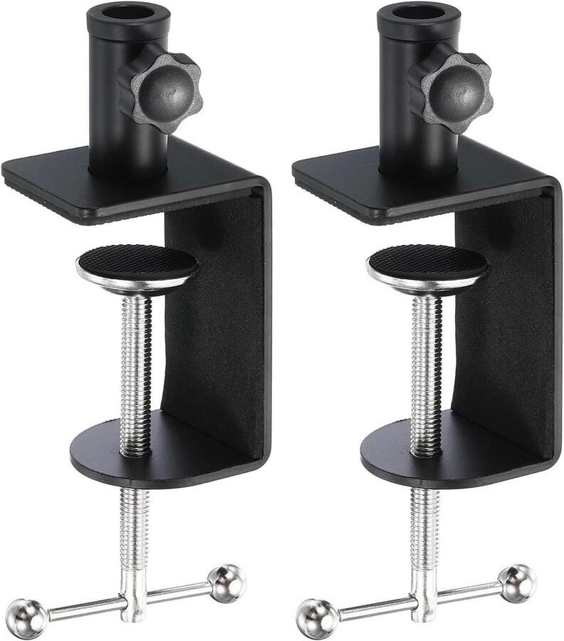 JGS Premium Bevestigingsclip 2 stuks voor kast van aluminiumlegering met dubbele kogelondersteunde rotatie en sponsbasis ideaal voor werkbank kantoor en nachtkastje Duurzaam en handig accessoire