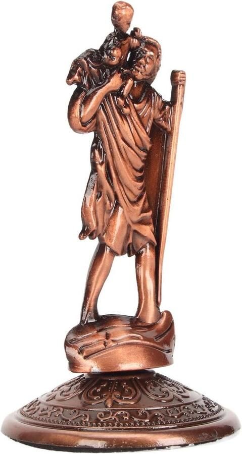 JGS Premium Bronzen Jezus beeld ornament van legering voor christelijke decoratie in huis auto en kantoor Woonkamer en plank decor Voor boekenplank slaapkamer salontafel en tafeldecoratie