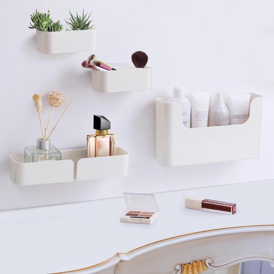 JGS Premium Drijvende wandplank voor badkamerorganisatie en opslag Montage zonder boren