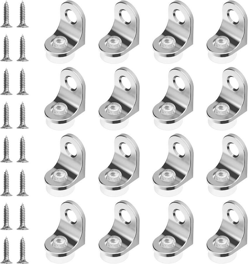 JGS Premium Glazen Planksteun 16 Delige Plankdragers Optimaal voor Kast Boekenplank