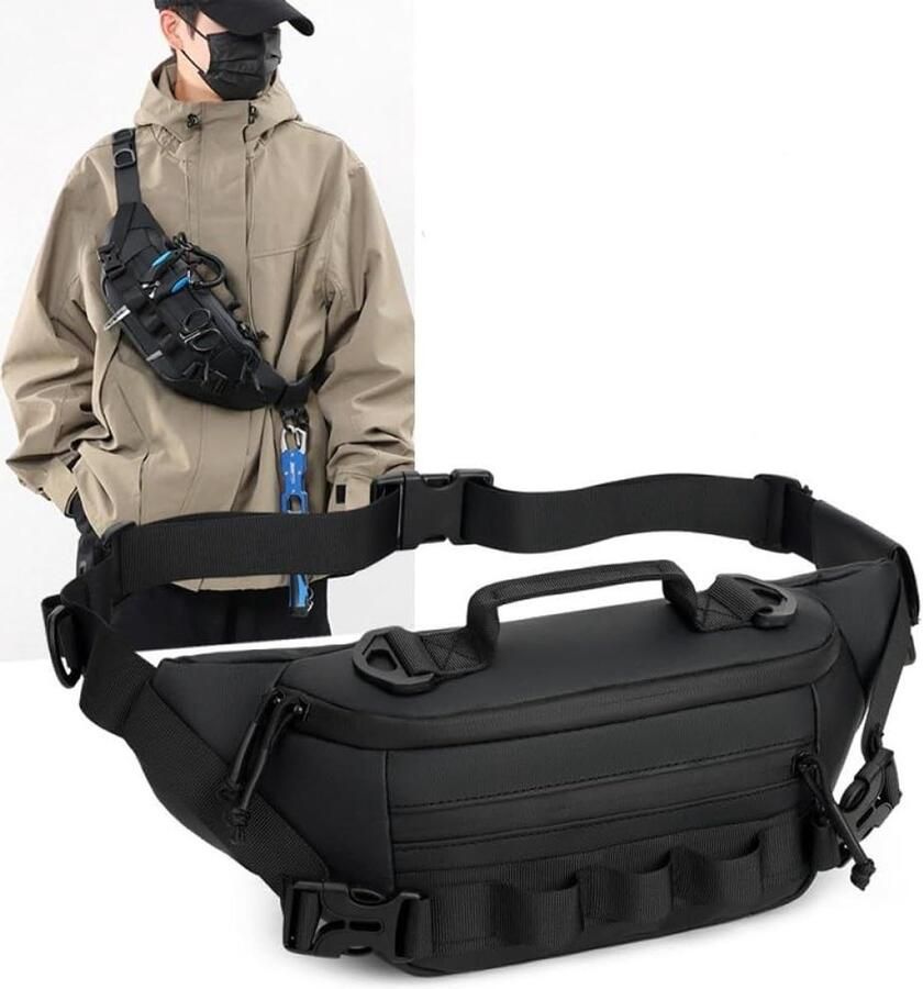 JGS Premium Handheld aastas met grote inhoud voor vissen en outdoor zwartuniseks