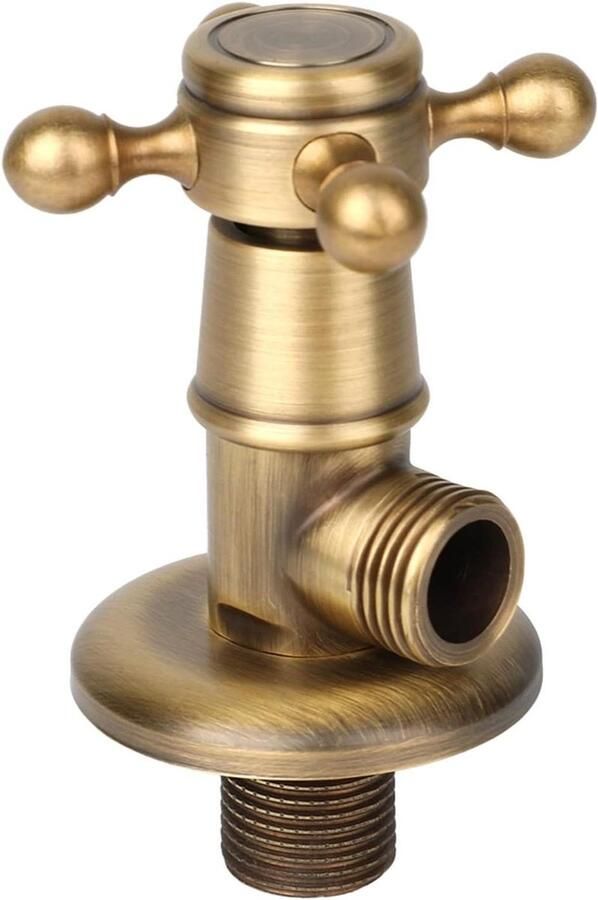 JGS Premium Hoekafsluiter Messing voor Europese Badkamer met Antieke Afsluitklep