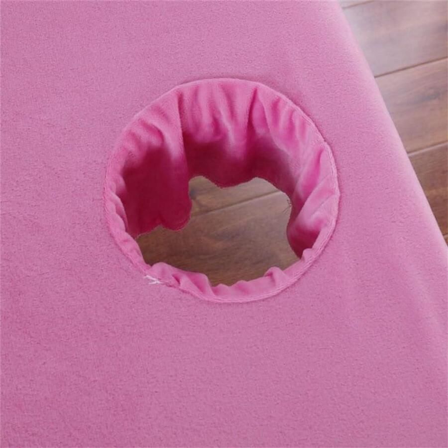 JGS Premium Hoes voor massagebed met gezichtsgat Kristalfluweel Wasbaar massagelaken Schoonheidsmassage Spa-bankhoes Elastisch koord Grijs 190x80 cm