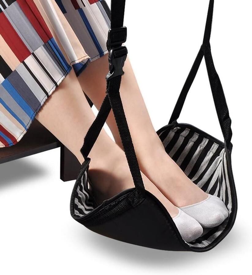 JGS Premium Verstelbare voetsteun voor reizen en kantoor met opbergtas