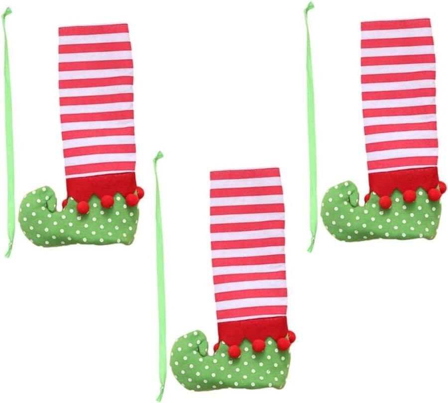 JGS Premium Tafelvoetkussens voor kersttafel Set van 3 Stoelvoet beschermer Tafelpoot hoezen Kerststoel decoratie met elf voeten design