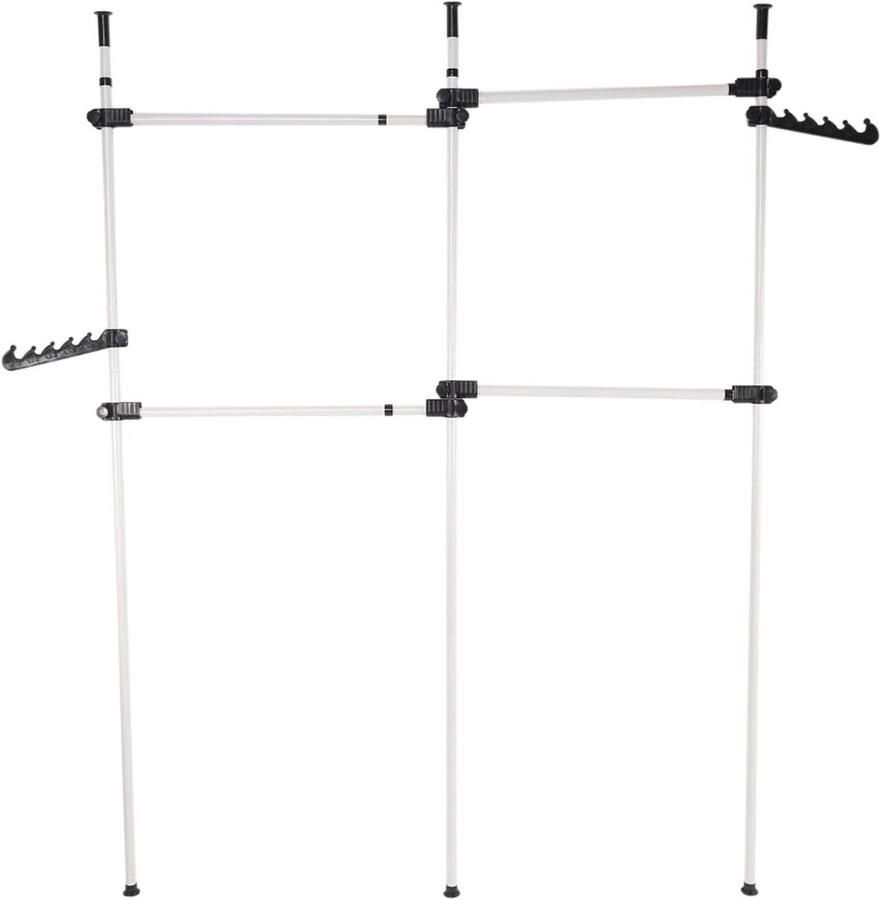 JGS Premium Kledingrek voor het ophangen van DIY Kleding Mobiel en Duurzaam Met 3 palen en 4 stangen