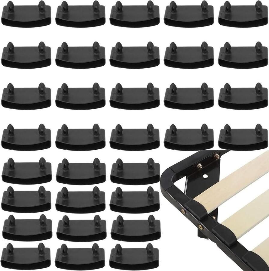 JGS Premium Latte-eindstukken zwart 54 mm 30 stuks Lattenbodem accessoires Voor bed en tweepersoonsbed