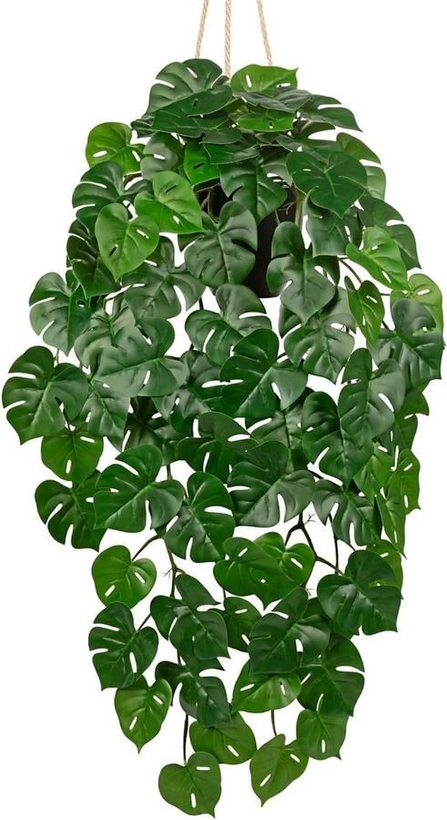 JGS Premium Kunstplant Monstera in Pot 20 cm voor Tafel en Badkamer Decoratieve Kunstplanten voor Woonkamer Realistische Kunstplanten met Pot