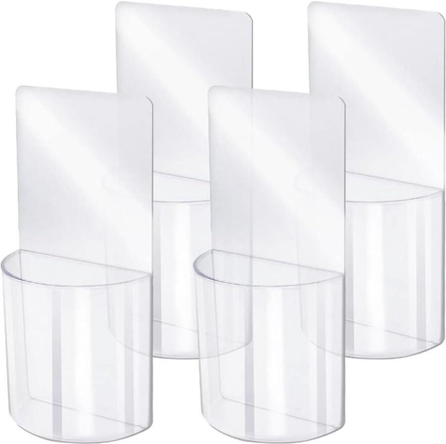 Allecto Premium Opbergdoos voor Muurbevestiging Acryl Transparant Slaapkamer Nachtkastje 4-delig