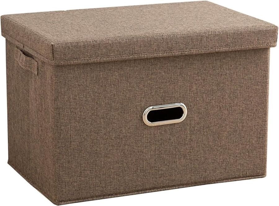 JGS Premium Opbergdozen voor Stof Grote Capaciteit Kleding Organisator Speelgoed en Boeken Kledingkast Slaapkamer Huis Bruin 44 * 29 * 30cm