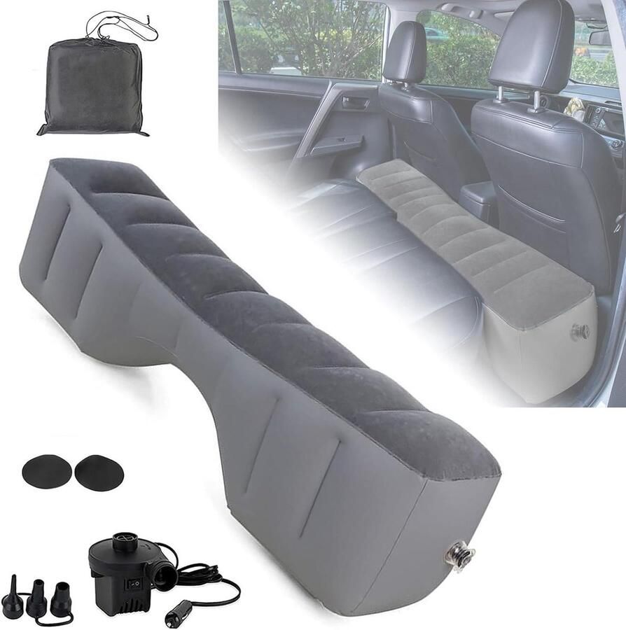 JGS Premium Opblaasbaar Dikker Automatras Achterbank voor Reizen en Camping met Elektrische Luchtpomp Auto Accessoires Comfortabel Luchtbed
