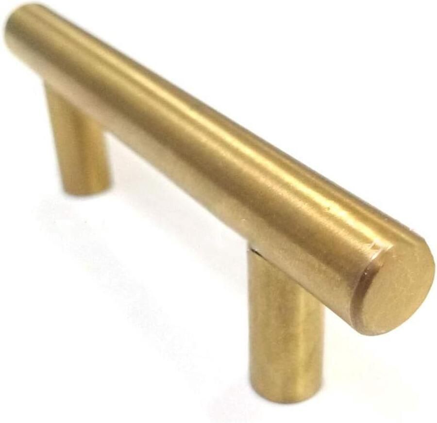 JGS Premium Roestvrijstalen Gouden Kastknoppen en -trekjes voor Kasten en Laden Handgrepen Slaapkamermeubels Geborsteld messing moderne ladeknoppen T-vormige handgrepen