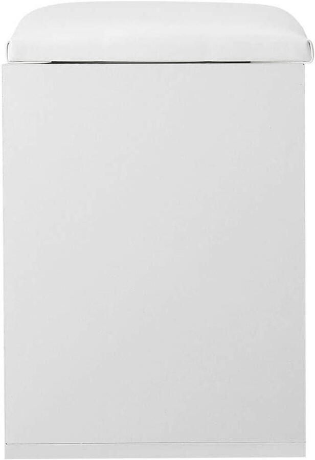 JGS Premium Schoenenbank met Opbergvak Wit voor 6 Paar Schoenen Houten Schoenenkast met Zitkussen Schoenenbank voor Hal Schoenenrek met Lade Multifunctionele Schoenenbank Wit