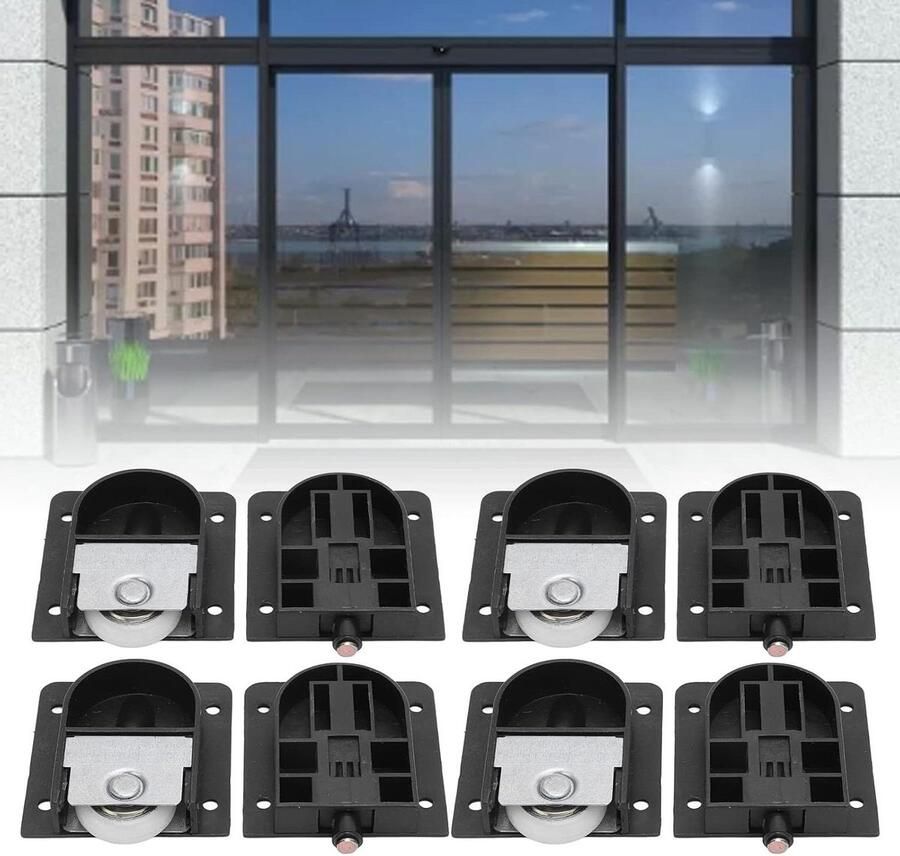 JGS Premium Schuifdeurrollenset Met Montageaccessoires 4 Sets Voor Kast En Kledingkast Soepel Schuivende Deuren