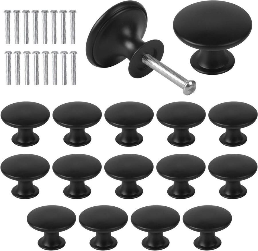 JGS Premium Set van 12 ronde kastknoppen 30mm voor vintage keukenkasten en lades