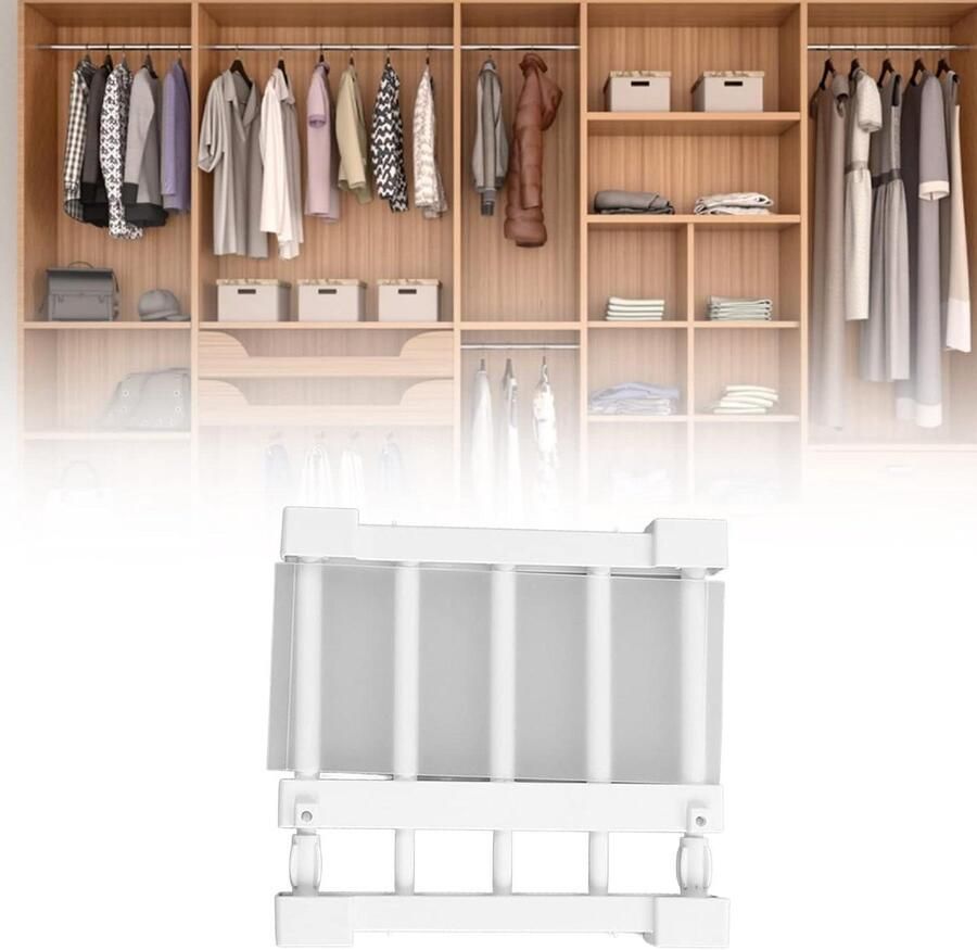 JGS Premium Uitbreidbaar Opbergrek voor Kast Nagelvrij Organisator voor Garderobe Kast Separator Planken voor Keuken en Badkamer 23-30cm Ruimtebesparend Multifunctioneel