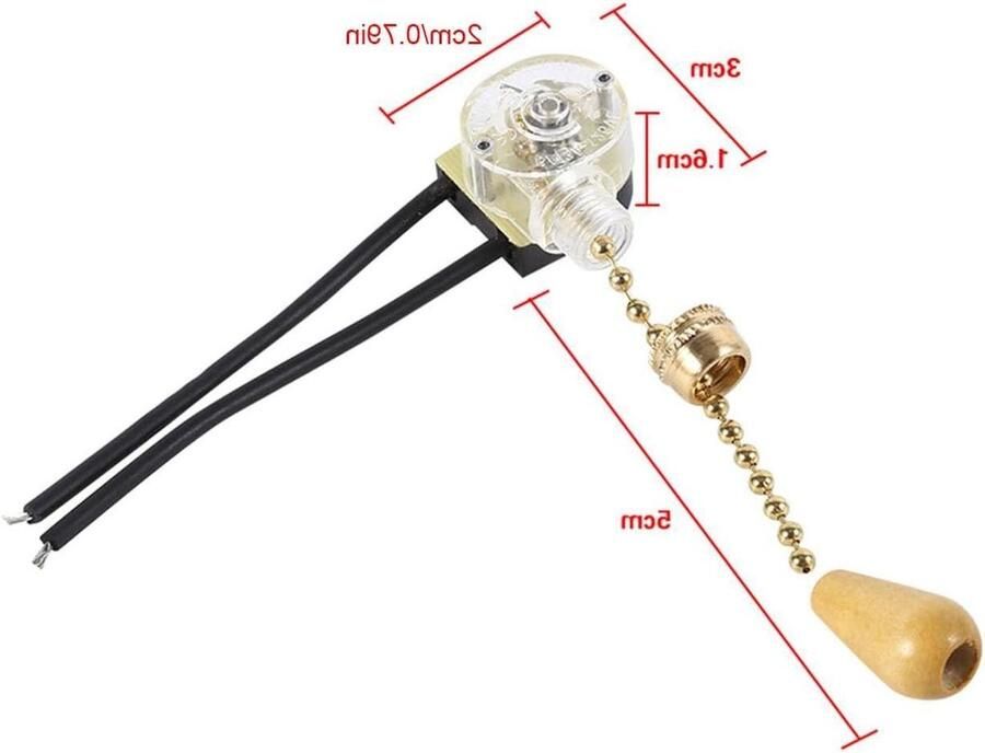 JGS Premium Voor de titel: Universele Trekkoordschakelaar voor Plafondventilator en Wandlamp Set van 4 stuks