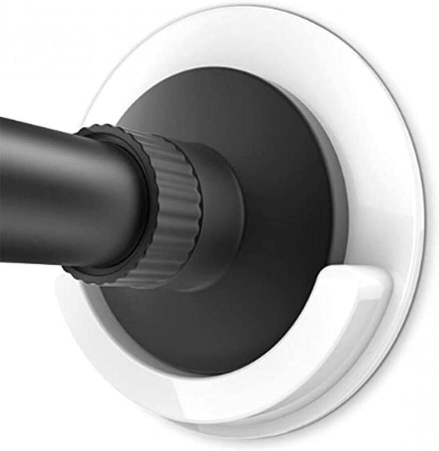 Allecto Premium Zelfklevende Douchegordijnstanghouder (2 stuks) Wandgemonteerde houder zonder boren Witte douchegordijnstanghouder Eenvoudig te monteren