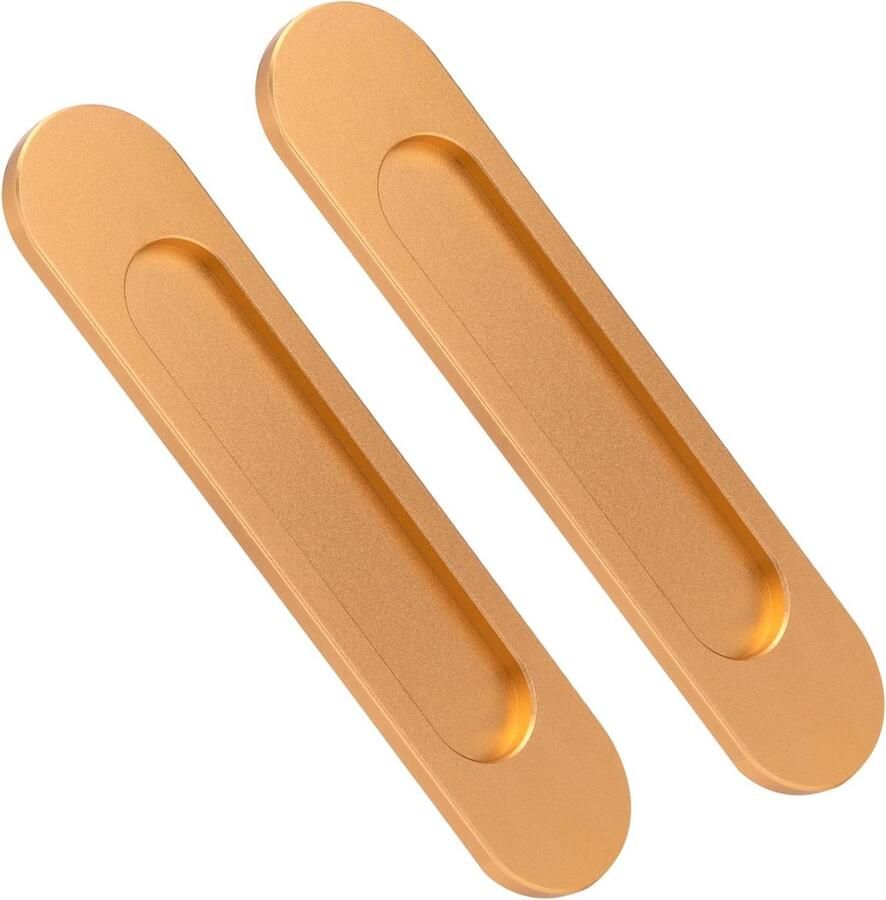 Allecto Premium Zelfklevende ovale schuifdeurgrepen 18 cm Aluminiumlegering Balkondeurgreep Handgrepen Zonder boren Keukenkasten Ramen Kasten 2 stuks Goud