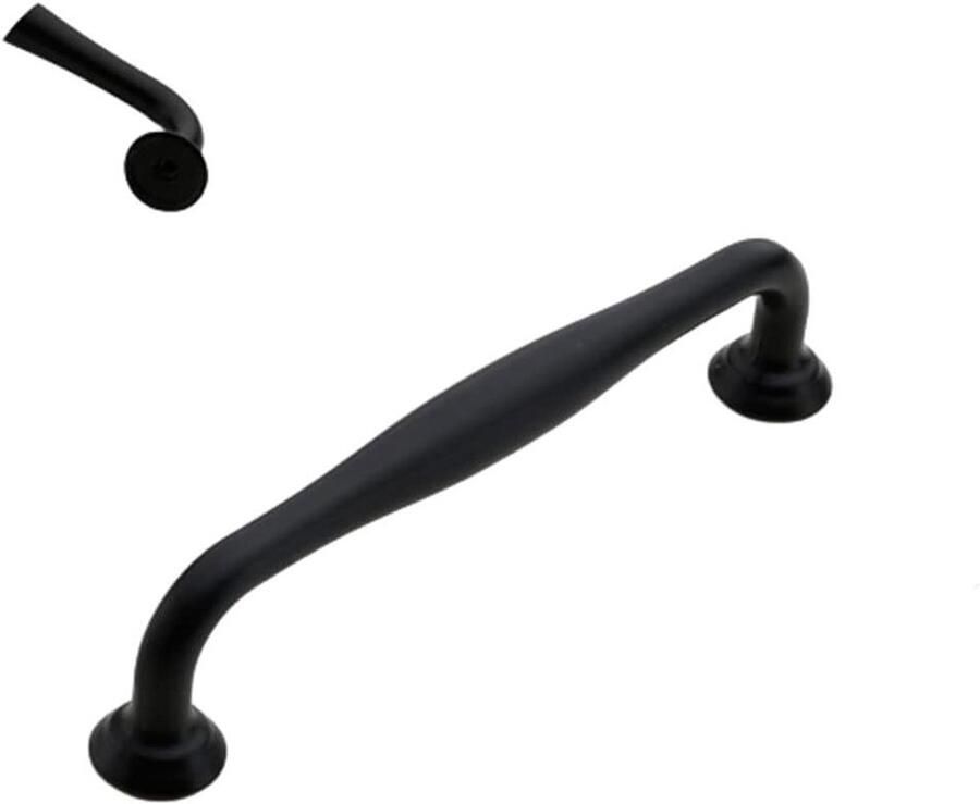 JGS Premium Zwarte Kastgrepen 1 2 Stuks van Zinklegering voor Keuken Slaapkamermeubilair (Gat Centers: 96mm 128mm) met Schroeven