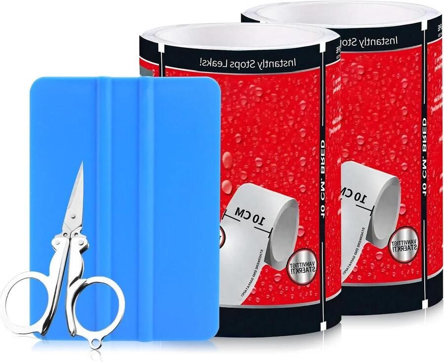 Allecto Plus Zwembadreparatieset met zwembadlijm en onderwatertape voor reparatie van zwembadfolie opblaasbare boot en luchtmatras 10 cm x 150 cm