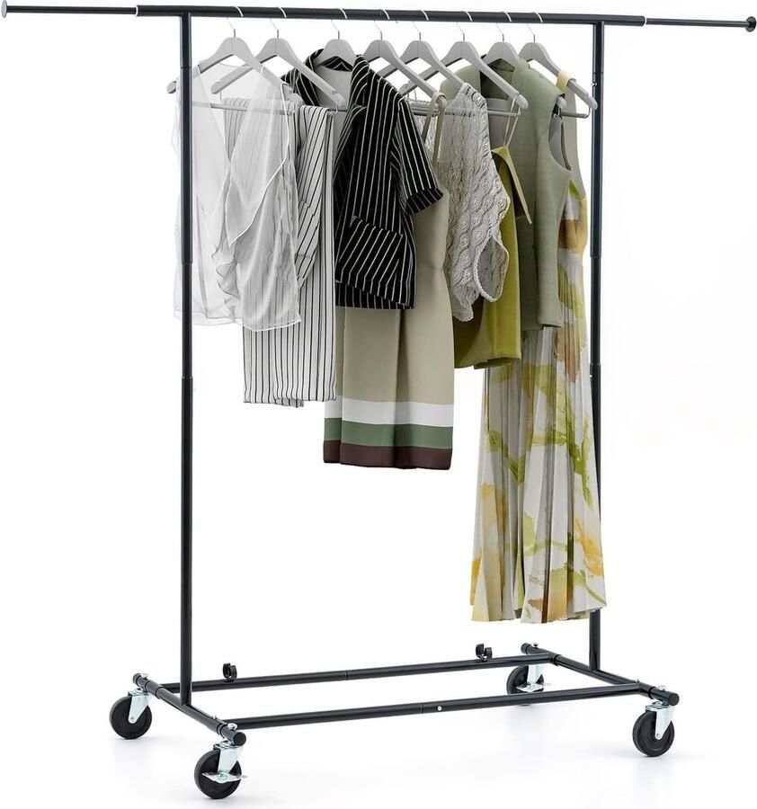 JGS Kledingrek met Hoge Draagkracht en Verstelbare Hoogte Geschikt voor Zware Kledingstukken tot 100KG