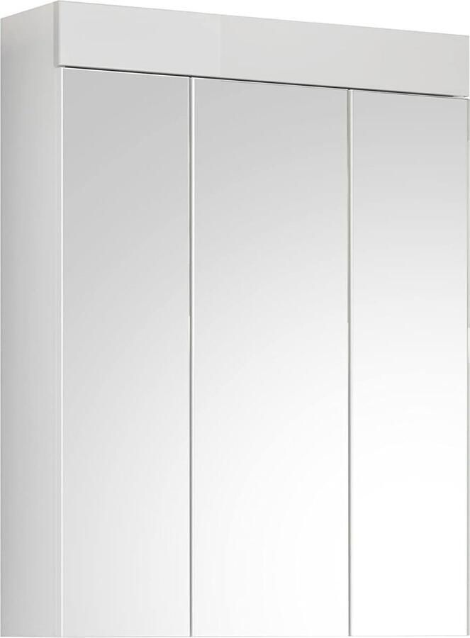 JGS Ruime Badkamerspiegelkast met Hoogglans Witte Afwerking en Drie Deuren voor Optimale Opbergruimte