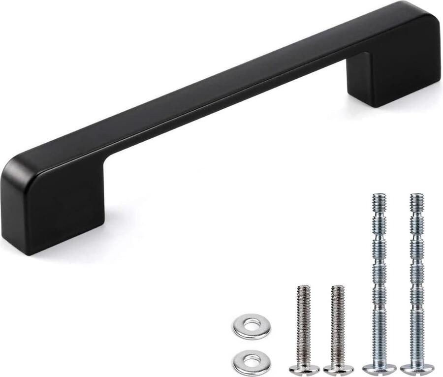 JGS Set van 10 Elegante Zwarte Handgrepen voor Keukenkasten en Meubels