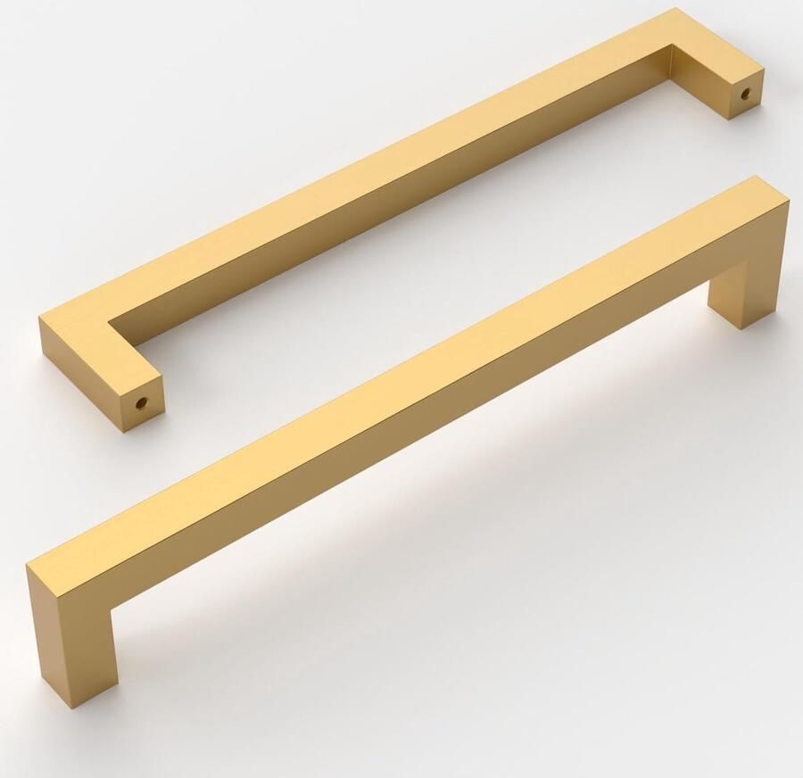 JGS Set van 10 Stijlvolle Goudkleurige Meubelgrepen van Roestvrij Staal voor Keuken en Kasten