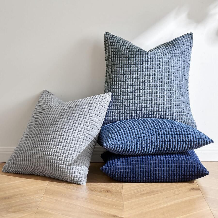 JGS Set van 4 Decoratieve Kussenhoezen voor Bank Slaapkamer en Office