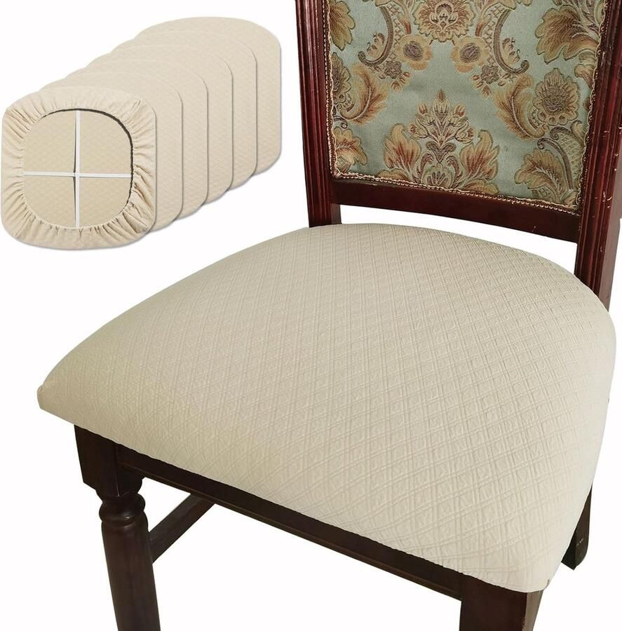 JGS Set van 4 Luxe Jacquard Stoelhoezen voor Eetkamerstoelen Rekbare en Wasbare Bescherming