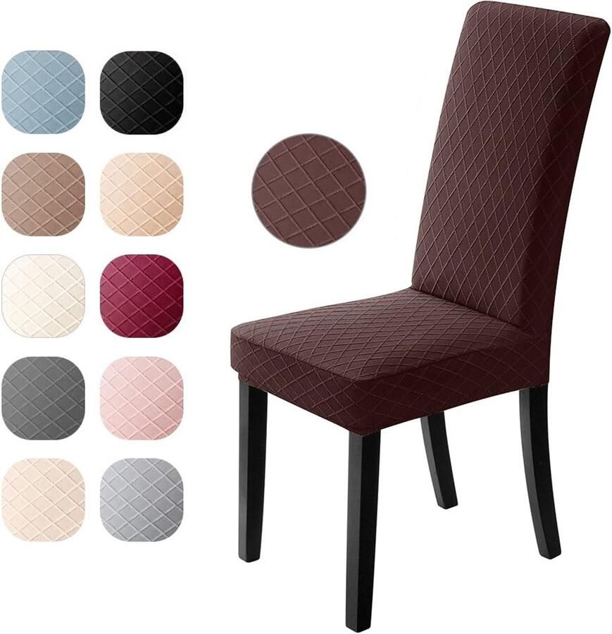 JGS Set van 4 Moderne Jacquard Stoelhoezen voor Eetkamer en Feestelijke Gelegenheden