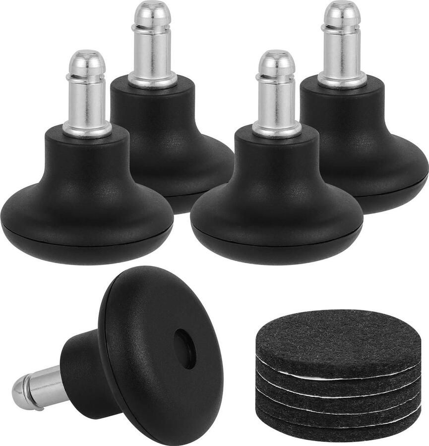 JGS Set van 5 Vervangende Glijders voor Bureaustoelen met Viltbescherming voor Vloeren