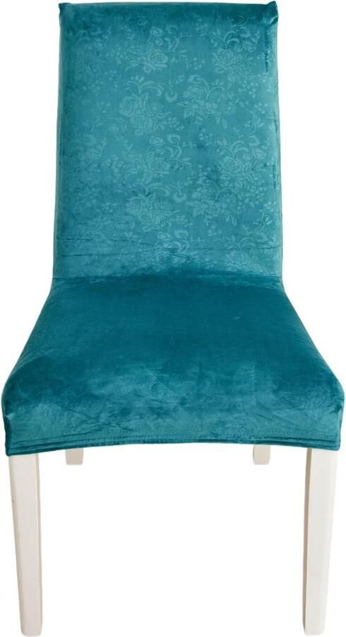 JGS Set van 6 Luxe Stretch Stoelhoezen voor Eetkamerstoelen in Prachtige Blauwe Kleur