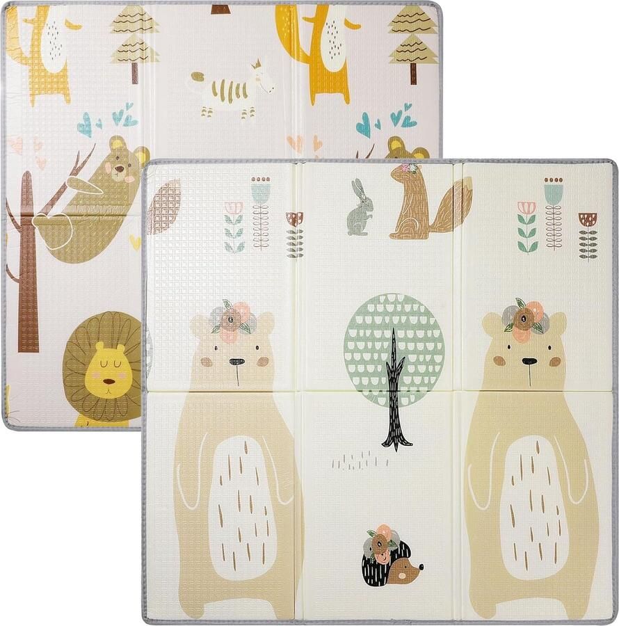 JGS Speelmat babymat opvouwbare speeldeken kruipmat babyvloermat XPE antislip draagbaar voor binnen of buiten