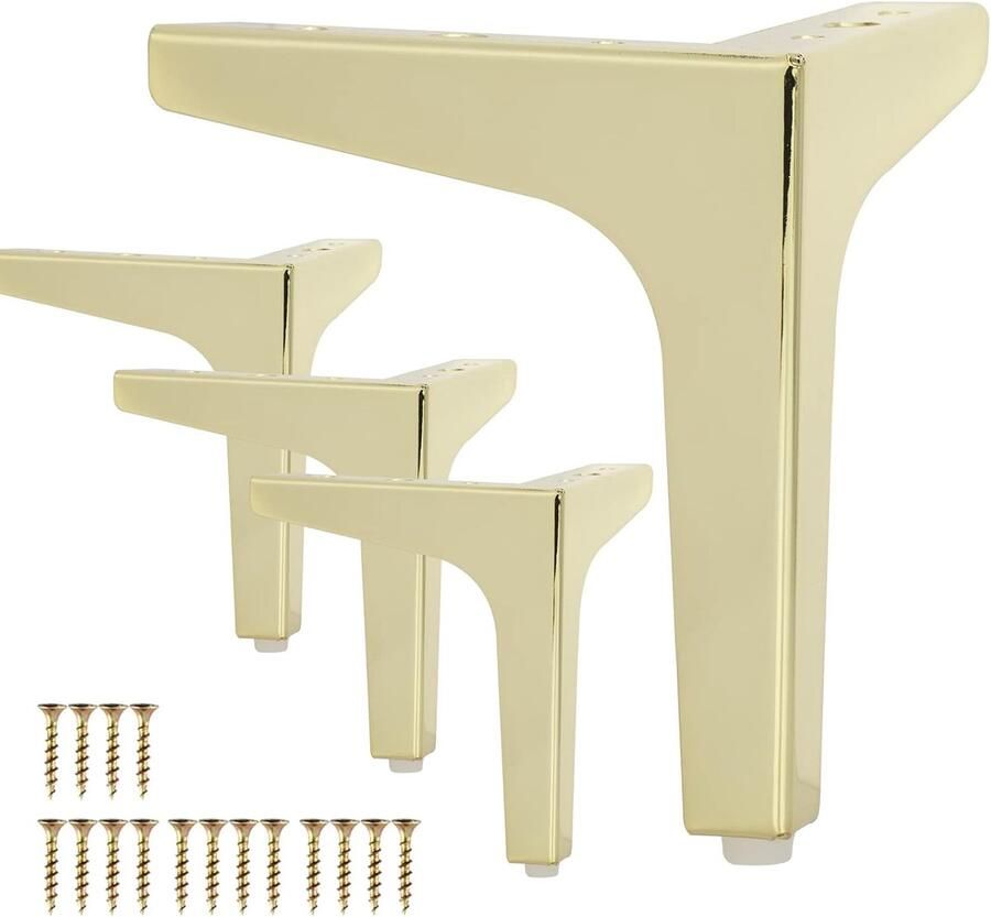 JGS Stevige Driehoekige Metalen Meubelpootvervangers voor Kast Bank Plank en Poef Set van 4