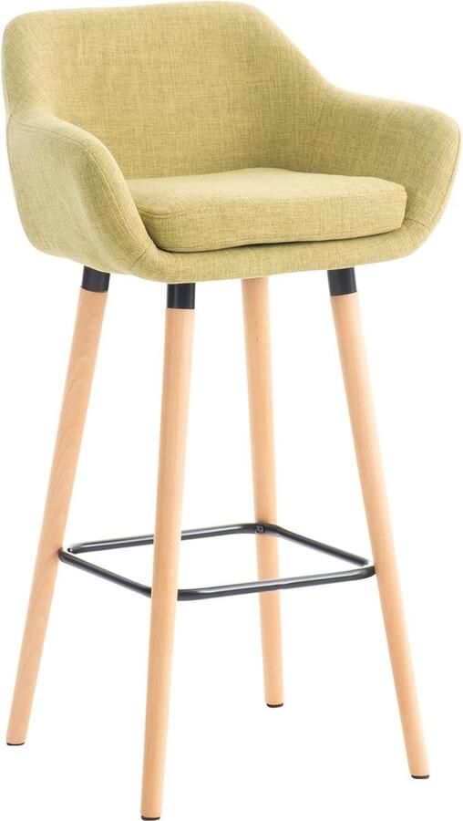 JGS Hoge Comfortabele Barkruk met Verwijderbare Stoffen Bekleding en Houten Frame