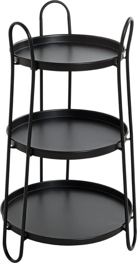 JGS Stijlvolle Bijzettafel van Metaal met Zwarte Afwerking voor Moderne Interieurs