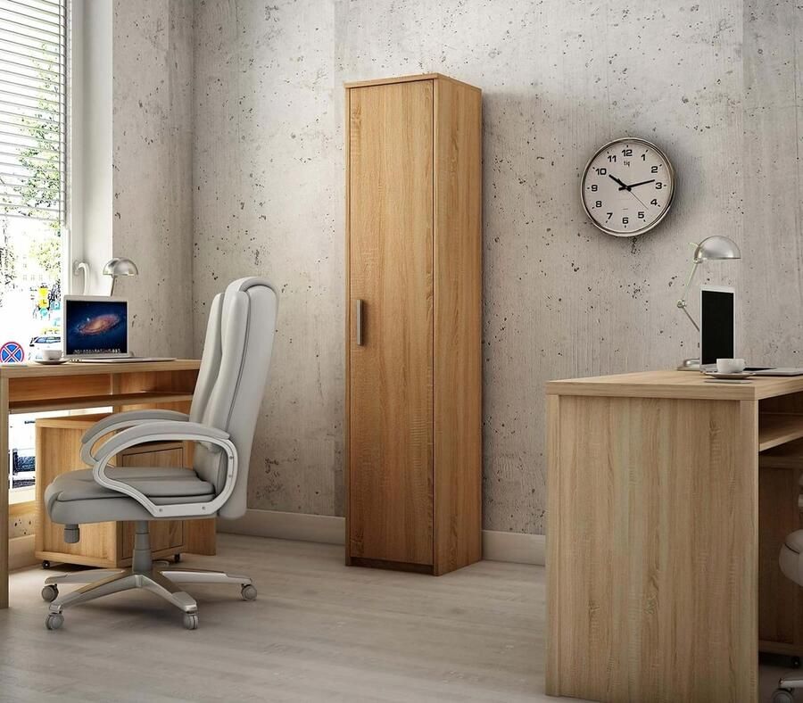 JGS Stijlvolle Bodo Hoge Kast met Deuren en Veelzijdige Opslag 40x182x35cm Perfect voor Kantoor Woonkamer of Kinderkamer